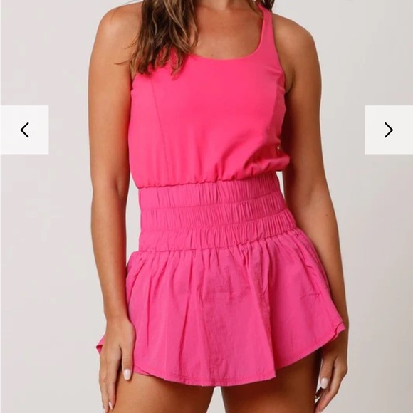 Peach love California Harper Cross Over Back Sporty Romper pink medium - Picture 1 of 5